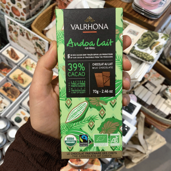 Valrhona Lait Andoa 39% kakao, Ekologisk